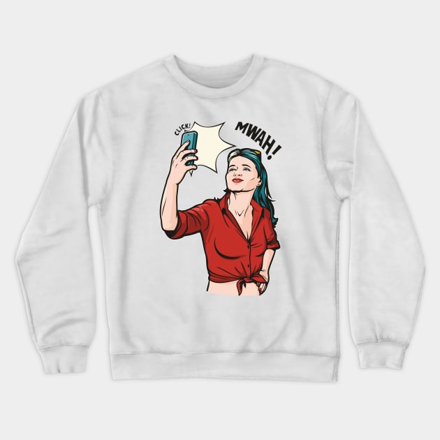 Mwah Crewneck Sweatshirt by Jamie Lee Art